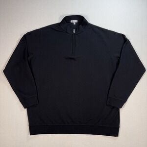 Peter‎ Millar Crown Comfort Interlock 1/4 Zip Men's 2XL Black Golf Pullover Logo